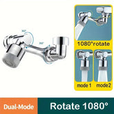 1080° Rotatable Extension Faucet Sprayer Head 2 Spray Modes Universal Bathroom Tap Extend Adapter Aerator