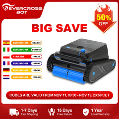 EVERCROSS BOT U8 Robotic Pool Cleaner, 120 Min Battery Life, 200m² Cleaning Area, Intelligent Navigation, Self-Parking Function