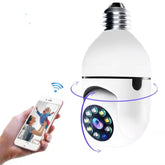 Tuya E27 Light Bulb Dual Screen WiFi Camera 5MP Indoor 5x Zoom PTZ Security Camera IR Color Night Vision Wireless Surveillance