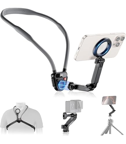 VRIG Magnetic Phone Holder W GoPro Interface POV Holder For Iphone 16 Android Magsafe Riding Fixed Neck Stand Tripod Accessories