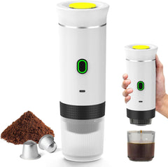 Wireless Electric Portable Espresso Coffee Machine for Car & Home Camping Coffee Maker 3-in-1 Capsule Powder Travel Coffee Maker