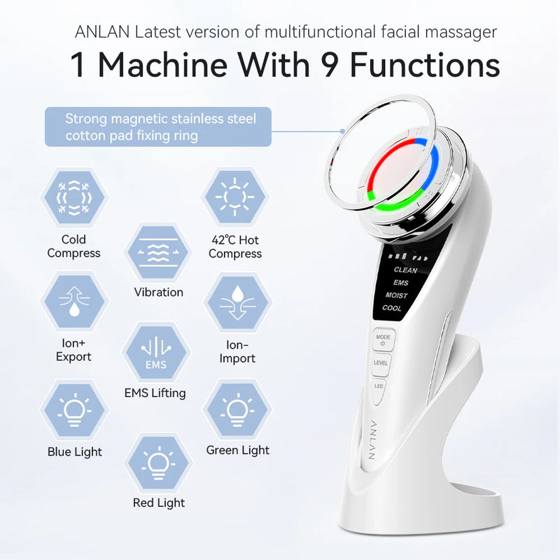 ANLAN EMS Facial Massager Pro Face Lifting Skin Rejuvenation Cold Hot Compress Deep Cleaning Anti-aging Skincare Beauty Device