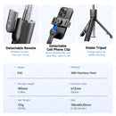 Bluetooth Selfie Stick Tripod Desktop Stand, Phone Holder, Wireless Remote Shutter, for iPhone Android, Option with Fill Light