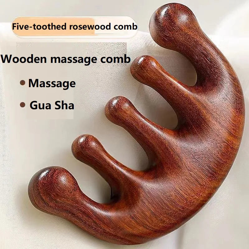 New Wooden Massage Wood Massager Comb Scalp Head Oil Massager Scalp Hair Comb Tools AMS01