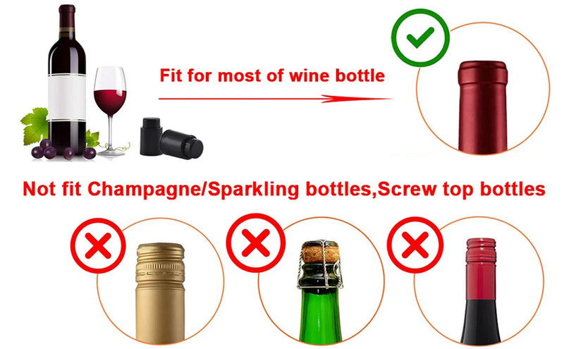 Vacuum Wine Bottle Stopper Sealed Storage Vacuum Memory Wine Stopper Push Style Bar Tools Barware Reusable Wine Cork