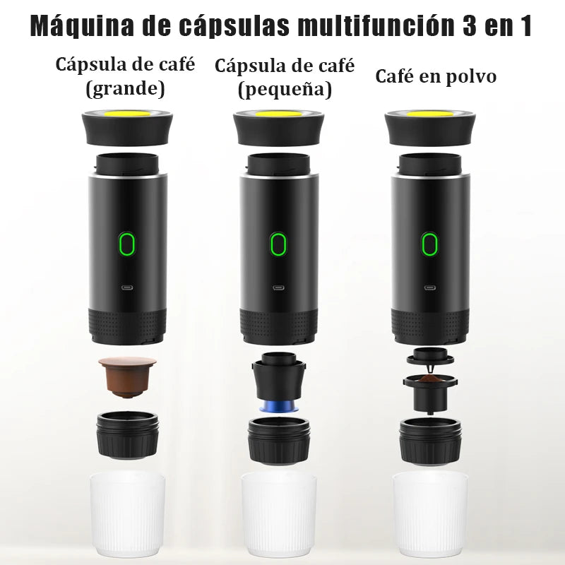 Portable Electric Capsule Coffee Maker Espresso Pot Cordless Heating Pump Press Coffee Maker Travel and Car 3 in 1 Coffee Pot