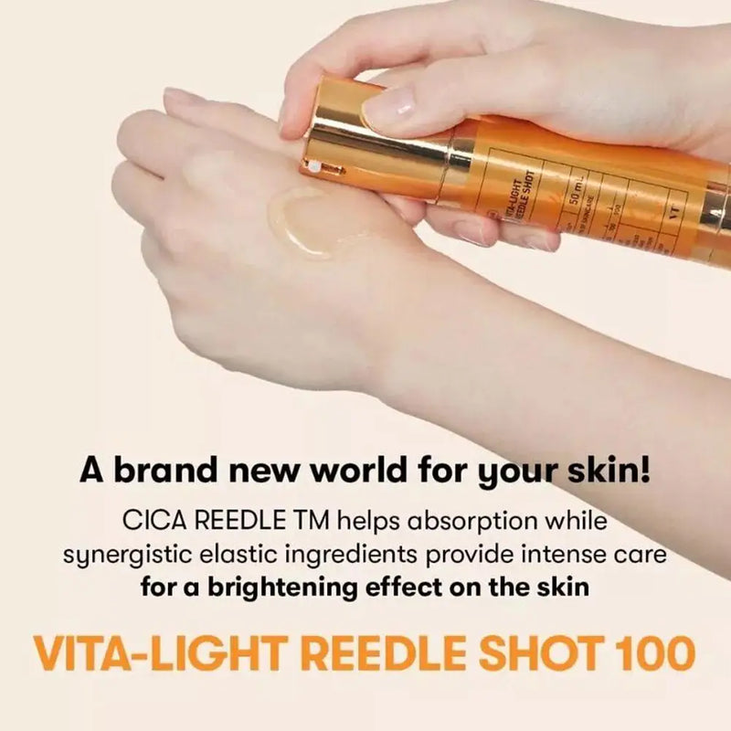 Korean Vita Light Reedle Shot 100 Serum Vitamin C E Capsules Brightening Hydrating Sensitive Skin Care 50ml