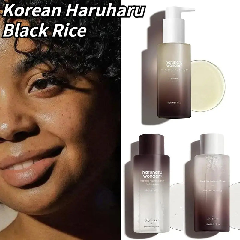 Korean Haruharu Black Rice Hyaluronic Acid Toner/Cleansing Oil Korean Acid Toner Facial Moisturizing Soothing Beauty Skin Care