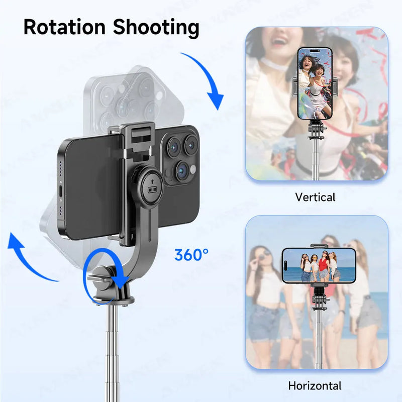 Bluetooth Selfie Stick Tripod Desktop Stand, Phone Holder, Wireless Remote Shutter, for iPhone Android, Option with Fill Light