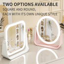 3 Colors LED Makeup Mirror Smart Eversible Dimmable Touch Screen Cosmetic Mirrors Electric Rotatable Makeup Beauty for Tabletop