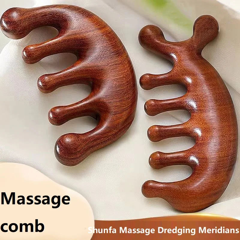 New Wooden Massage Wood Massager Comb Scalp Head Oil Massager Scalp Hair Comb Tools AMS01