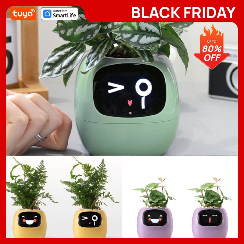 Tuya Ivy Smart Planter,Endless Fun Over 49 Rich Expressions,7 smart sensors,AI Chips Make Raising Plants Easy and Fun