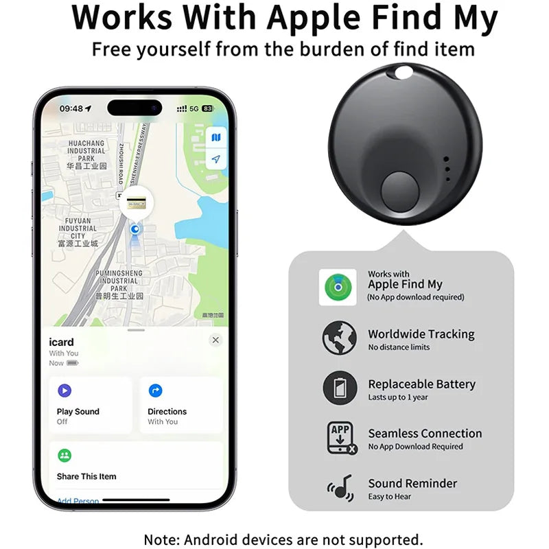 Anti-lose Tracker Smart Tag for Apple Airtag Replacemen via Find My Tracker For Luggage IOS MFi Key Finder