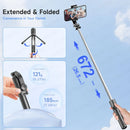 Bluetooth Selfie Stick Tripod Desktop Stand, Phone Holder, Wireless Remote Shutter, for iPhone Android, Option with Fill Light