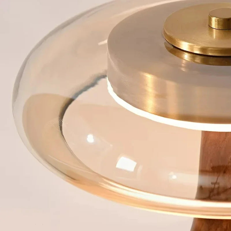 Retro Style Floor Lamp Wooden French Desk Lamp for Bedroom Living Room Study Room Hotel Bedside Table Lamp Glass Table Light