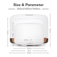 Air Humidifier Essential Oil Diffuser 300ML 500ML 1000ML With Lights Remote Control Ultrasound Electric Aromatherapy Diffuser