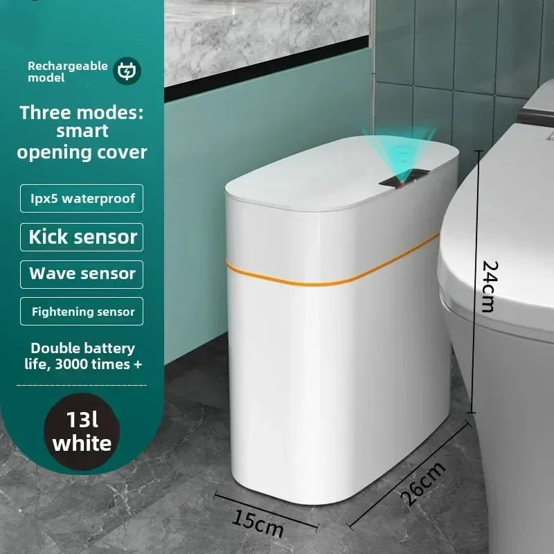 Smart sensor trash can for home use, bedroom with lid, bathroom, anti-odor, bedroom and living room