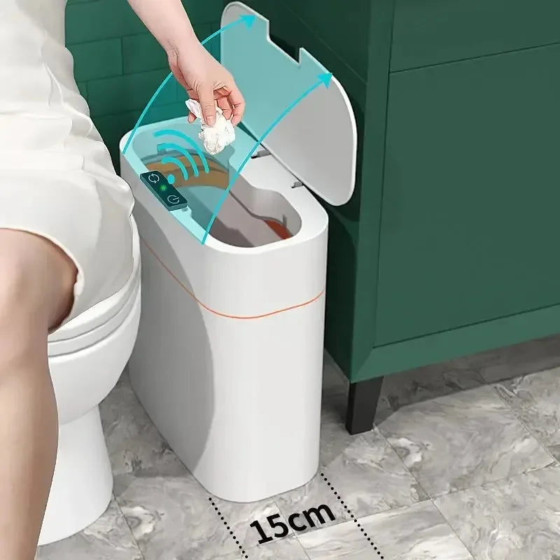 Smart sensor trash can for home use, bedroom with lid, bathroom, anti-odor, bedroom and living room