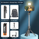 Bluetooth Selfie Stick Tripod Desktop Stand, Phone Holder, Wireless Remote Shutter, for iPhone Android, Option with Fill Light