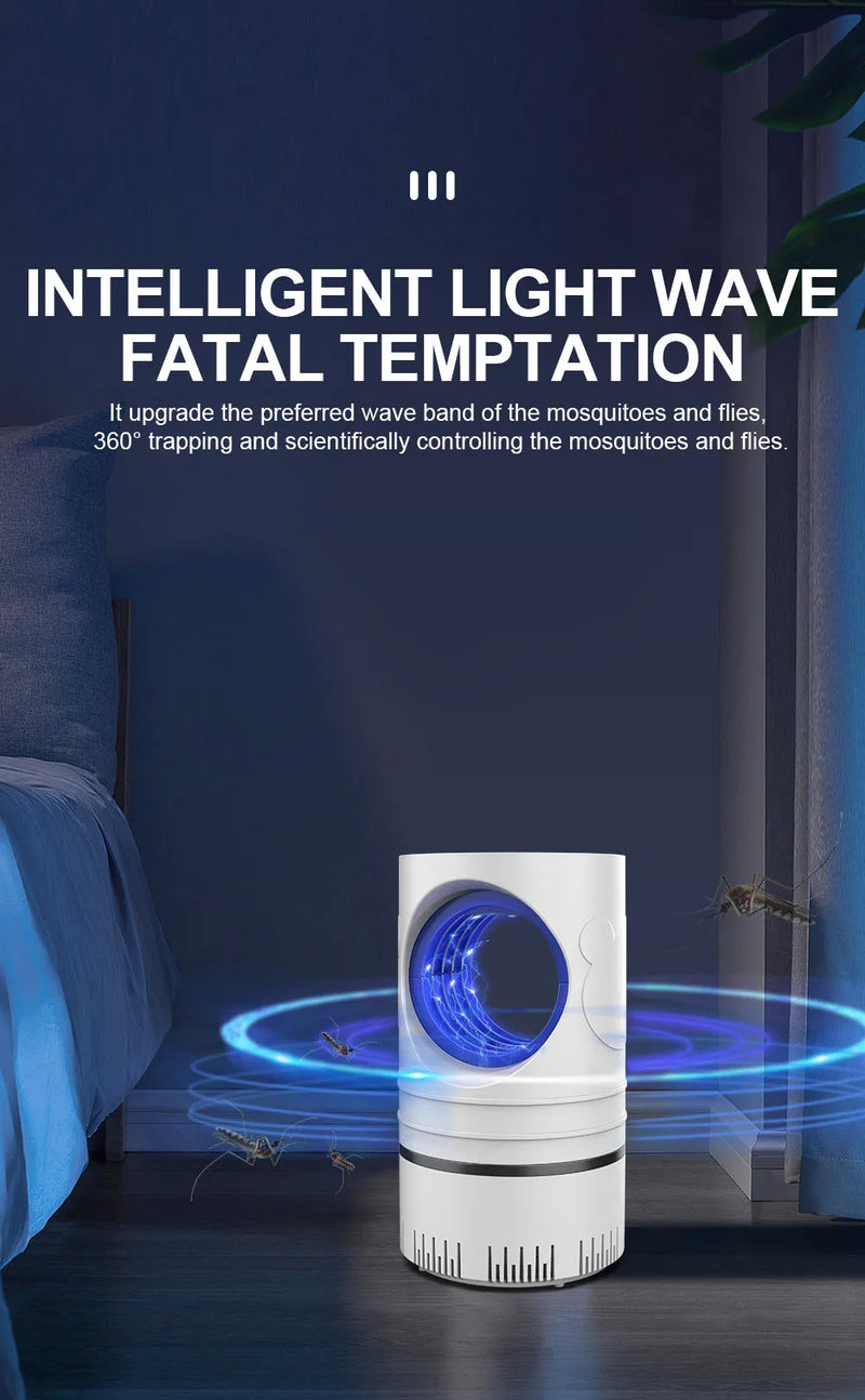 1 PC Electric Fly Bug Mosquito Insect Killer LED Light Trap Control Lamp Small Pest with USB Power Supply and Adapter