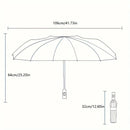 12 Bone Black Glue Fully Automatic Umbrella With Thick And Durable Keel Three Fold Umbrella UV Resistant Folding Umbrella