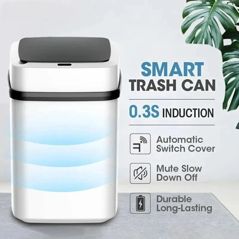Bin 13L Bathroom Touch In The Toilet Garbage Bucket Waste Bins Dustbin Smart Trash Can Kitchen