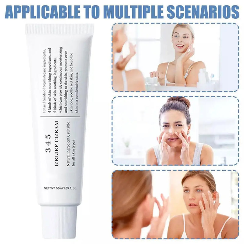 345 Relief Barrier Cream Daily Face Moisturizer Soothing Recovery Moisturizing Reduce Redness Brightening Even Skin Tone 50g