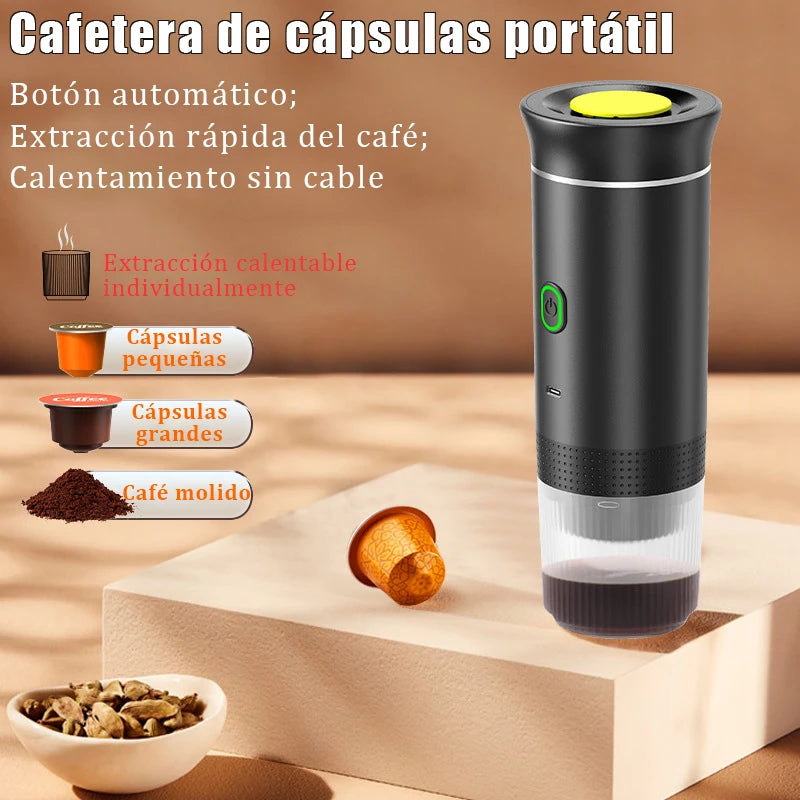 Portable Electric Capsule Coffee Maker Espresso Pot Cordless Heating Pump Press Coffee Maker Travel and Car 3 in 1 Coffee Pot