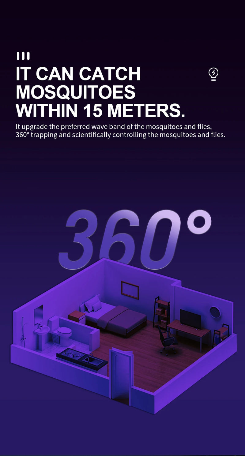 1 PC Electric Fly Bug Mosquito Insect Killer LED Light Trap Control Lamp Small Pest with USB Power Supply and Adapter