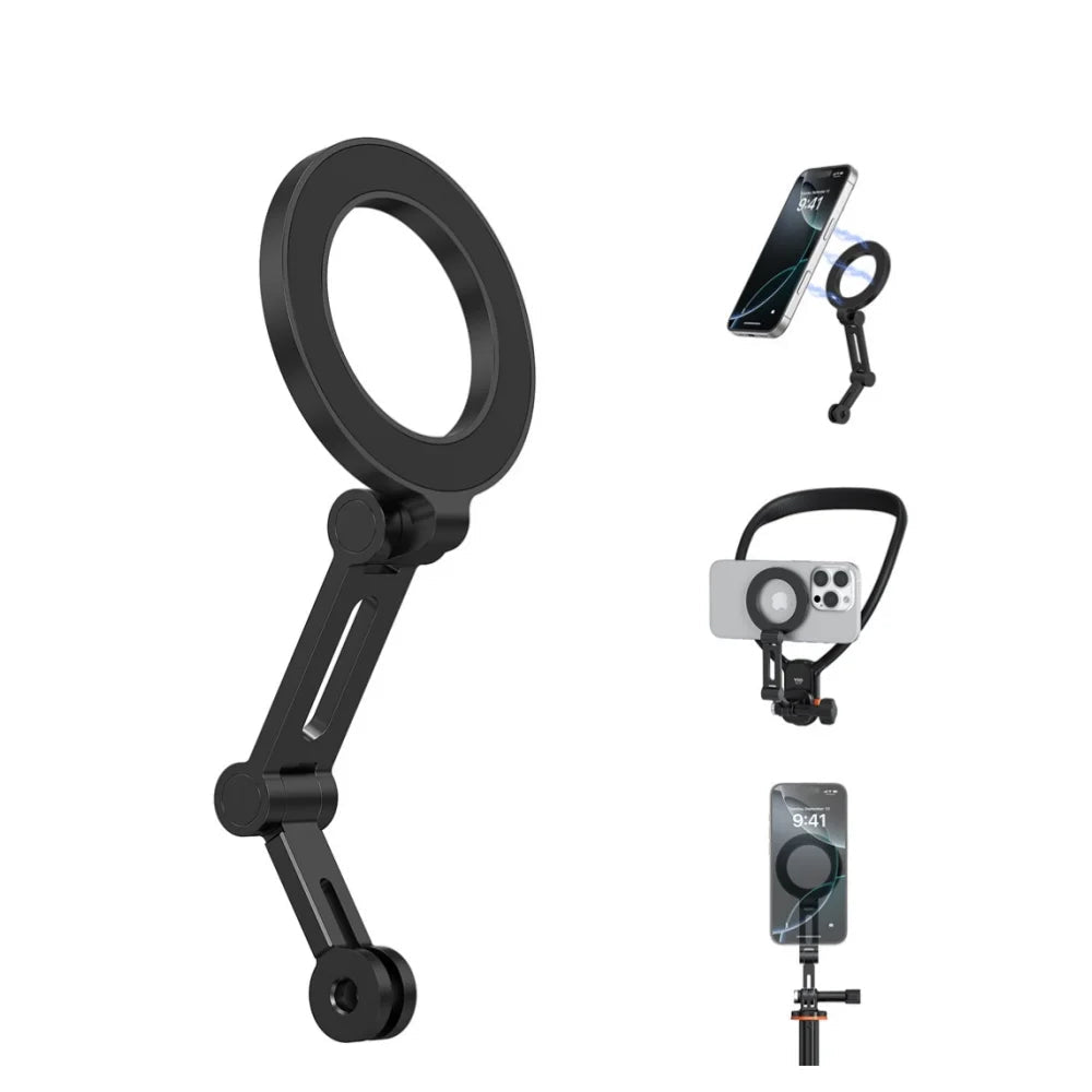 VRIG Magnetic Phone Holder W GoPro Interface POV Holder For Iphone 16 Android Magsafe Riding Fixed Neck Stand Tripod Accessories