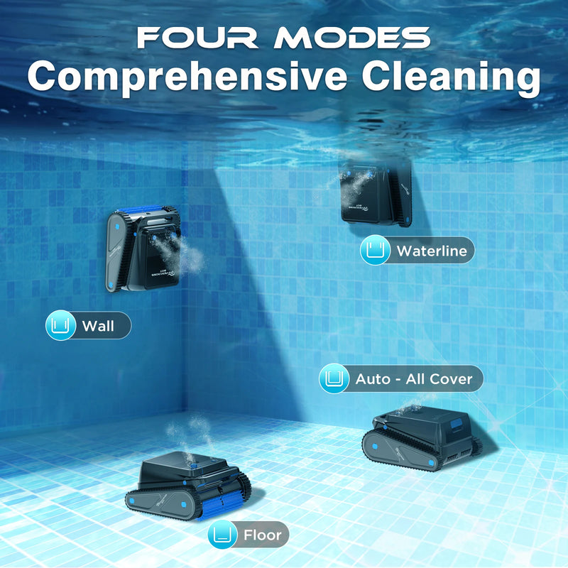 EVERCROSS BOT U8 Robotic Pool Cleaner, 120 Min Battery Life, 200m² Cleaning Area, Intelligent Navigation, Self-Parking Function