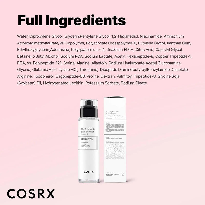 COSRX 6X Peptide Collagen Boosting Toner with Niacinamide And Hyaluronic Acid Korean Skincare for All Skin Types