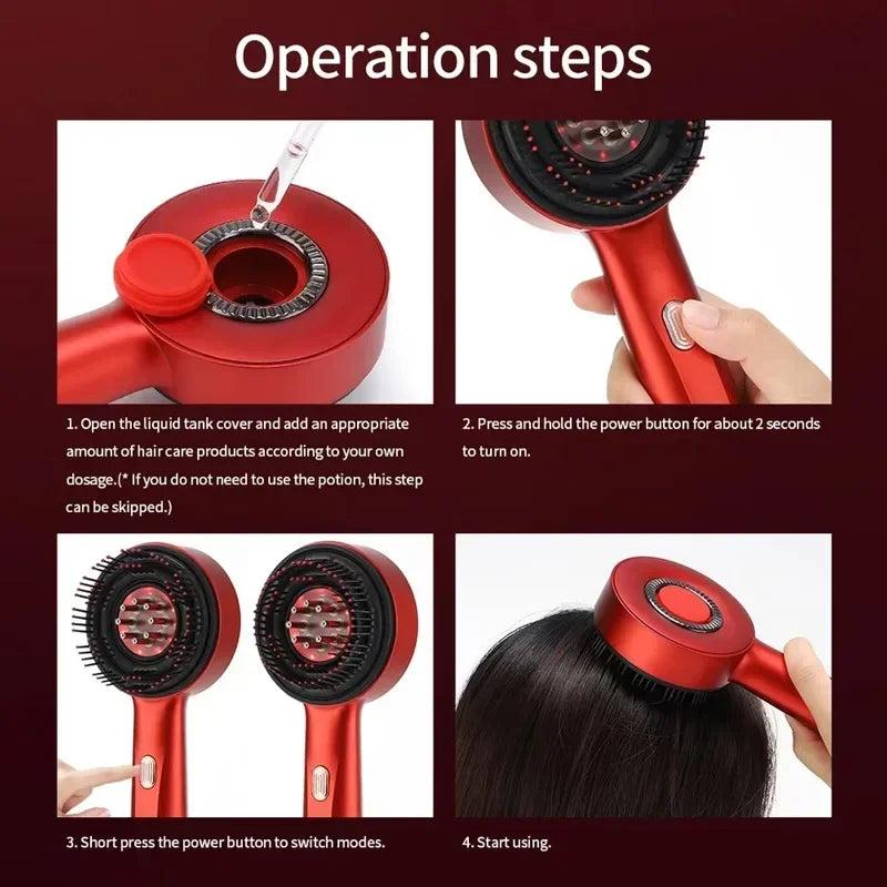 3 Modes Electric Massage Comb Portable Red Light Laser Comb for Hair Follicle Hair Follicles On The Head Essence Oil Applicator