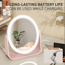 3 Colors LED Makeup Mirror Smart Eversible Dimmable Touch Screen Cosmetic Mirrors Electric Rotatable Makeup Beauty for Tabletop