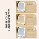 3 Colors LED Makeup Mirror Smart Eversible Dimmable Touch Screen Cosmetic Mirrors Electric Rotatable Makeup Beauty for Tabletop