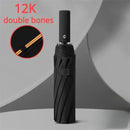 12 Bone Black Glue Fully Automatic Umbrella With Thick And Durable Keel Three Fold Umbrella UV Resistant Folding Umbrella