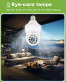 Tuya E27 Light Bulb Dual Screen WiFi Camera 5MP Indoor 5x Zoom PTZ Security Camera IR Color Night Vision Wireless Surveillance
