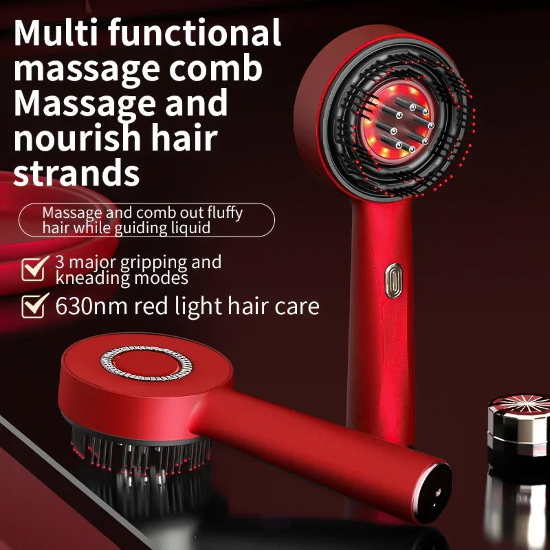 3 Modes Electric Massage Comb Portable Red Light Laser Comb for Hair Follicle Hair Follicles On The Head Essence Oil Applicator