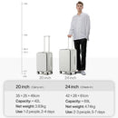 Mixi New Aluminum Frame Suitcase Carry On Rolling Luggage with USB Port Boarding Cabin Cup and Phone Holder 20 24 Inch